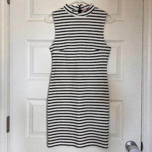 Forever 21 Black & White Striped Bodycon Dress